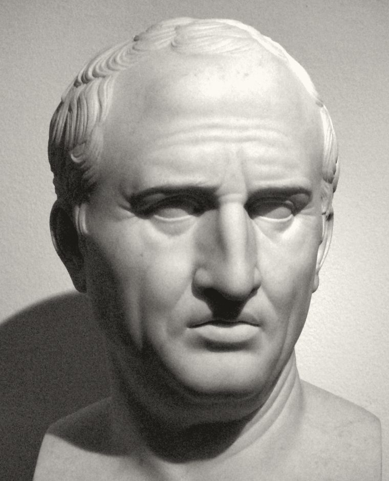 Bust of Cicero, ink duotone